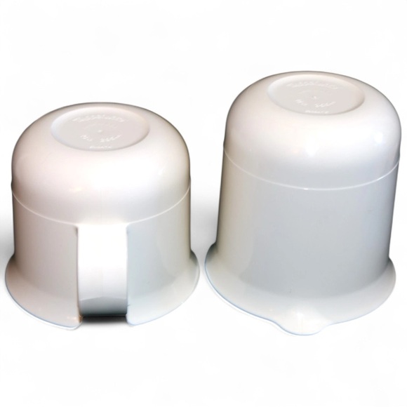 Vintage Tupperware Sugar Creamer Set 2310 2309 White Pink Lids 1980s USA Kitchen - Picture 3 of 6